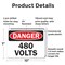 Signmission 480 Volts Danger Sign, Plastic, 10in W x 7in L, 2PK OS-2PACK-DS-P-710-L-19262 - alternate 3
